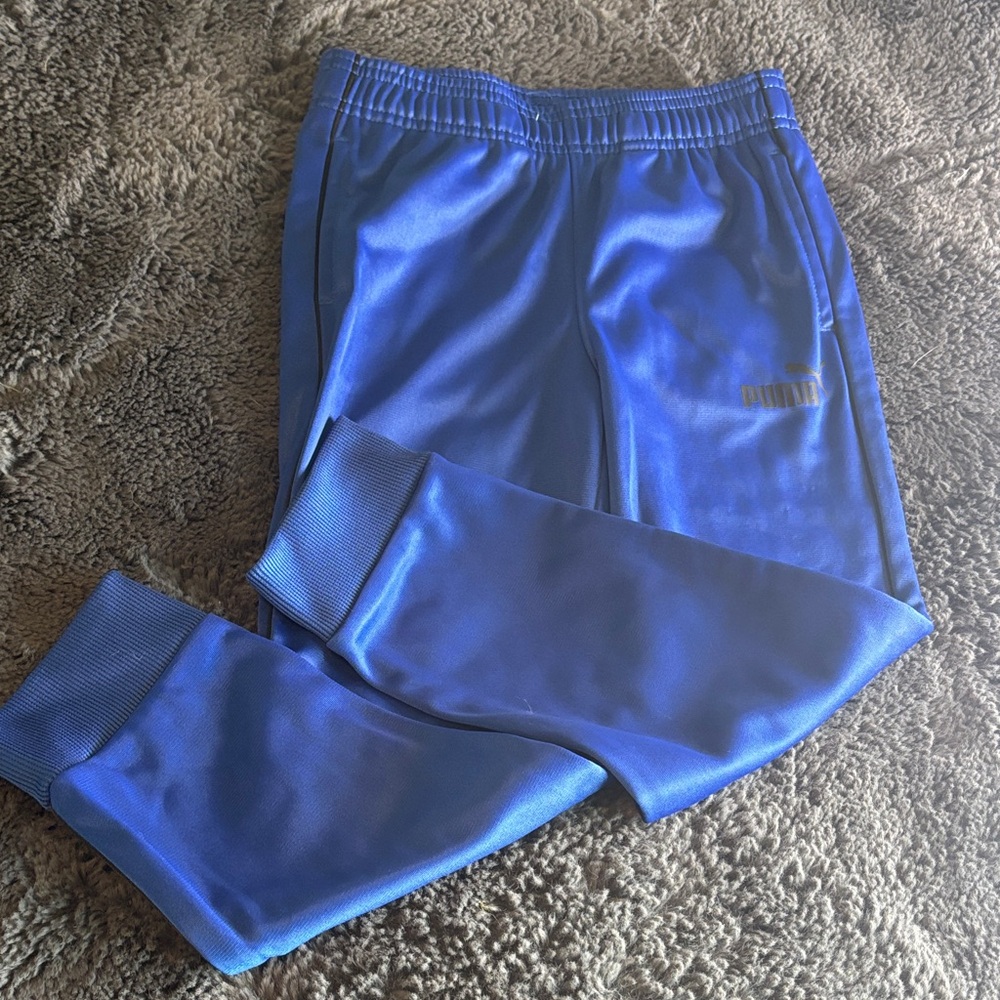 Puma Blue Slim Fit Athletic Joggers Boys Size XS (5/6)